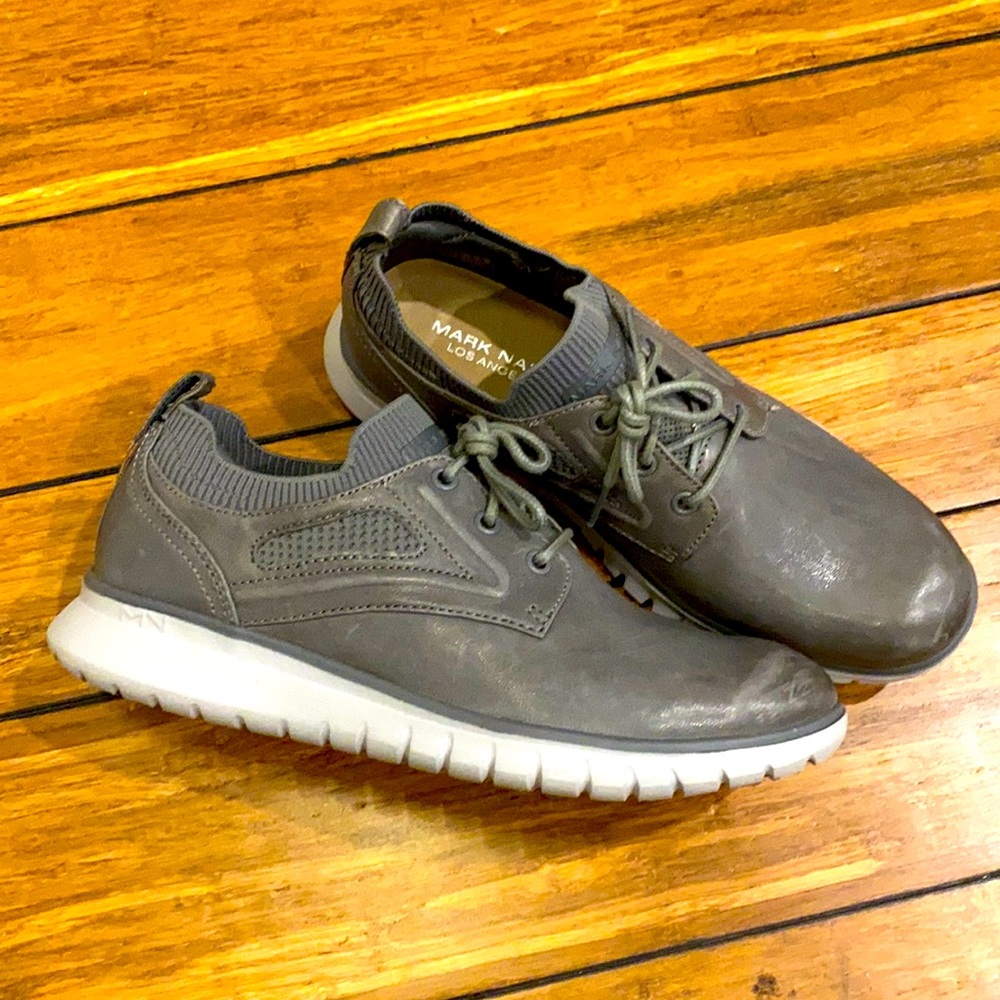 Men’s Genuine Leather Gray Sneakers